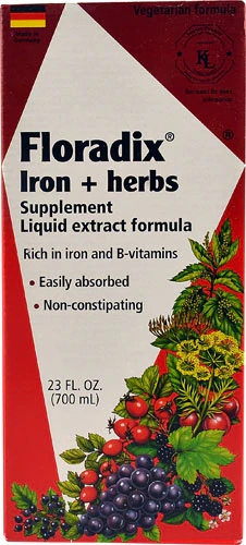 Floradix Ferro e Ervas Líquido - Suplemento de Ferro Orgânico 680ml