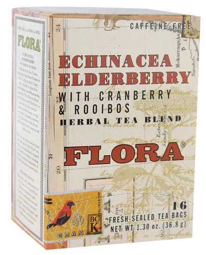 Chá Flora Herbal Echinacea, Sabugueiro, Cranberry e Rooibos - 16 Saquinhos