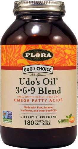 Udo's Choice® Udo's Oil® 3-6-9 Blend - 180 Cápsulas Vegetarianas Gelatinosas