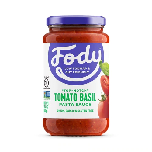 Molho de Tomate e Manjericão Fody Foods Low FODMAP Sem Glúten e Lactose 550g