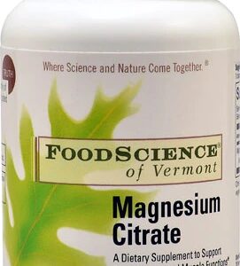 FoodScience of Vermont Magnésio Plus 90 Cápsulas - Suplemento de Magnésio Citrato