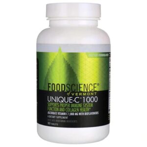 FoodScience of Vermont Unique-C® 1000 mg - 90 Comprimidos Vegetarianos - Vitamina C Pura