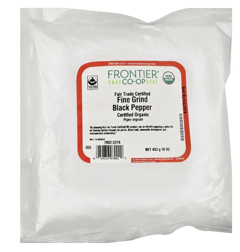 Pimenta do Reino Preta Moída Fina Frontier Co-Op 454g - Sabor Intenso e Bem-Estar