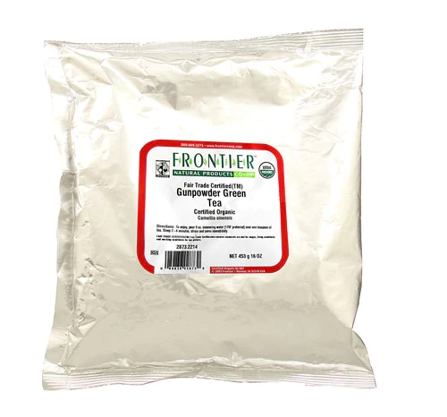 Chá Verde Orgânico Gunpowder Frontier Natural Products 454g - Antioxidante e Energizante