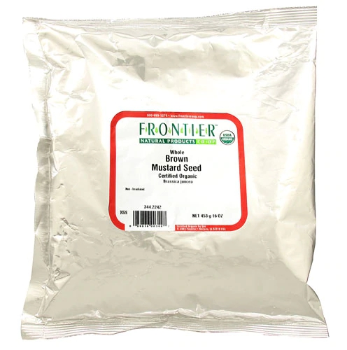 Semente de Mostarda Marrom Orgânica Integral Frontier Natural Products 454g