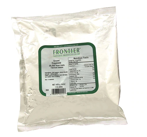Pimenta Caiena em Pó Frontier Natural Products 35000 Unidades de Calor - 454g