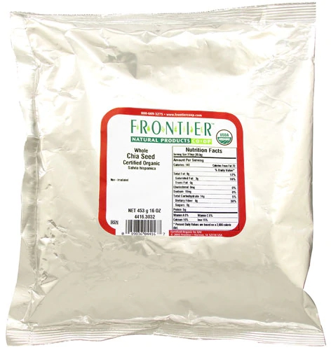 Sementes de Chia Orgânica Frontier Natural Products - 454g: Superalimento Natural para Sua Saúde