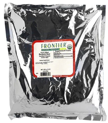 Raiz de Bardana Orgânica em Pedaços e Peneirada Frontier Natural Products - 454g