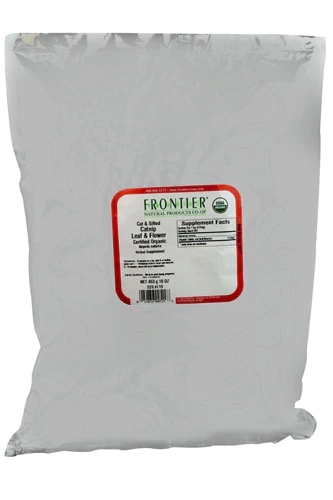 Erva de Gato Orgânica Frontier Natural Products - Folha e Flor Cortada e Peneirada - 454g