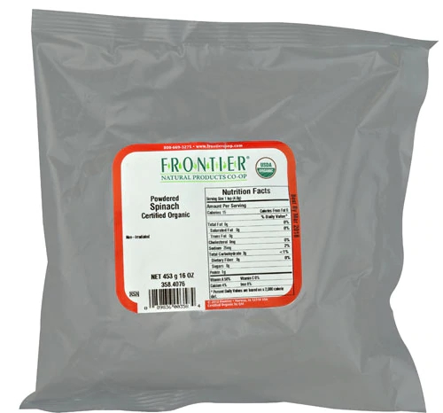 Espinafre Orgânico em Pó Frontier Natural Products - 454g | Superalimento Nutritivo