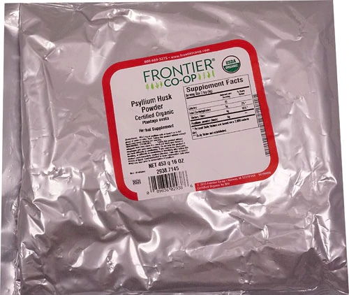 Frontier Natural Products Organic Psyllium Husk Powdered -- 16 oz
