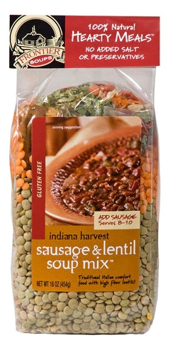 Frontier Soups Indiana Harvest Sausage Lentil Soup Mix 454g - Refeição Completa e Saudável