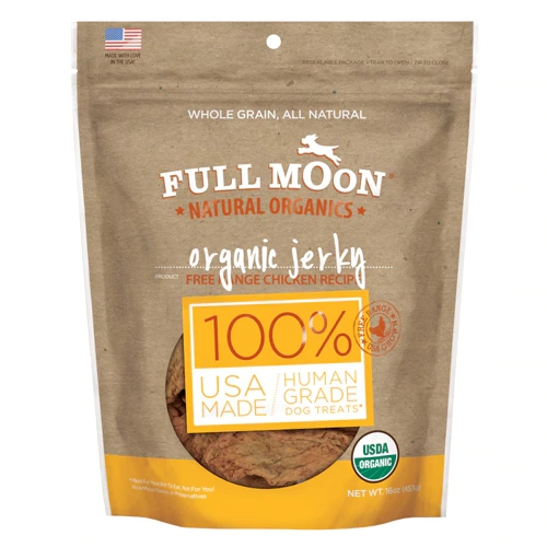 Petisco Natural Full Moon Chicken Jerky Orgânico para Cães - 283g