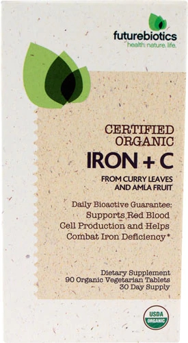Futurebiotics Organic Iron + C -- 27 mg - 90 Vegetarian Tablets