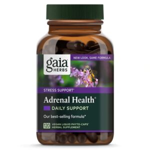 Gaia Herbs Adrenal Health® Daily Support 120 Cápsulas Veganas Líquidas - Bem-Estar Adrenal