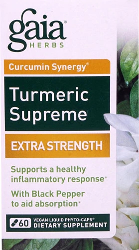 Gaia Herbs Curcumin Synergy Cúrcuma Forte 60 Phyto-Caps Veganas