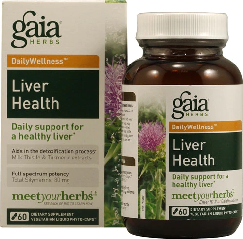 Gaia Herbs DailyWellness™ Liver Health - 60 Phyto-Caps™ Líquidas Vegetarianas para Saúde Hepática