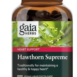 Gaia Herbs Hawthorn Supreme 120 Cápsulas Veganas Líquidas - Saúde Cardiovascular