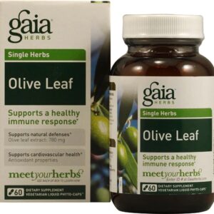 Gaia Herbs Extrato de Folha de Oliveira 60 Cápsulas Vegetarianas Líquidas