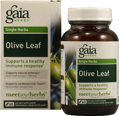Gaia Herbs Extrato de Folha de Oliveira 60 Cápsulas Vegetarianas Líquidas