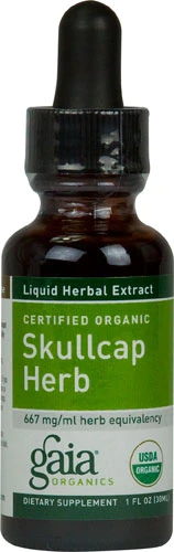 Gaia Herbs Erva Orgânica Skullcap 20ml - Suporte Natural para o Bem-Estar