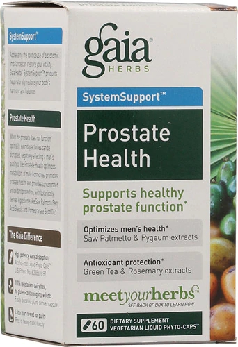Gaia Herbs SystemSupport Prósta Health - 60 Cápsulas Líquidas para Saúde da Próstata