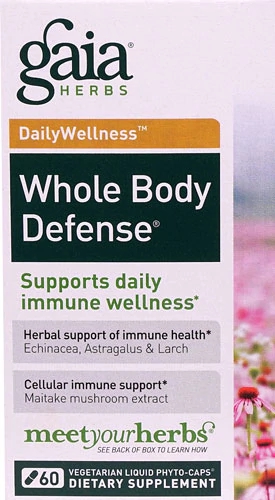 Gaia Herbs Whole Body Defense 60 Cápsulas Líquidas para Defesa Imunológica