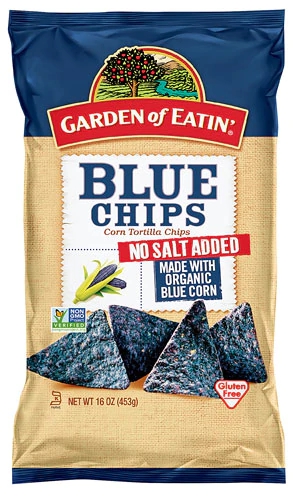 Chips de Tortilla de Milho Azul Garden of Eatin' Sem Sal Adicionado - 454g