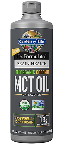Óleo MCT Dr. Formulated Garden of Life 100% Orgânico Coco para Saúde do Cérebro 473ml