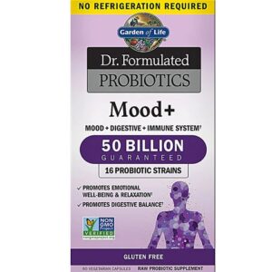 Garden of Life Dr. Formulated Probiotics Mood Plus - 50 Bilhões de UFC - 60 Cápsulas Vegetarianas