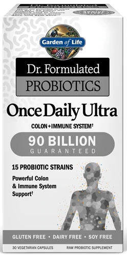 Garden of Life Dr. Formulated Probiotics Once Daily Ultra - 90 Bilhões CFU - 30 Cápsulas Vegetais