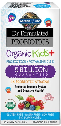 Garden of Life Dr. Formulated Probiotics Kids Plus Berry Cherry - 30 Mastigáveis Orgânicos