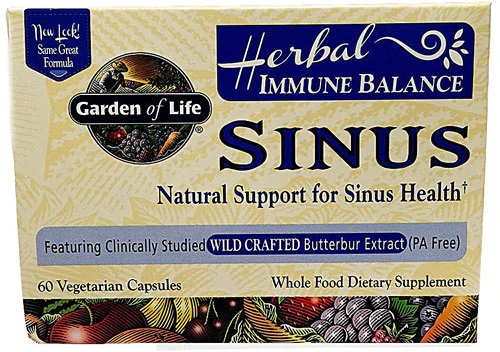 Garden of Life Herbal Immune Balance Sinus 60 Cápsulas Vegetarianas Suporte Respiratório