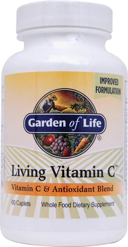 Garden of Life Living Vitamin C 60 Caplets - Suporte Imunológico Completo
