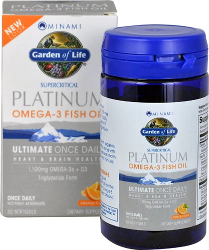 Garden of Life Minami Platinum Ômega-3 Óleo de Peixe Sabor Laranja - 30 Cápsulas Gelatinosas