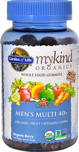 Garden of Life mykind Organics Men's Multi 40 plus Whole Food Gummies Organic Berry -- 120 Vegan Gummy Drops