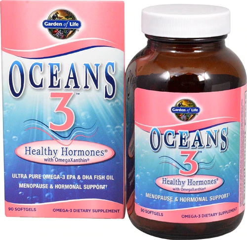 Garden of Life Oceans 3 Hormônios Saudáveis com OmegaXanthin 90 Cápsulas Gelatinosas