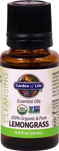 Óleo Essencial Orgânico Garden of Life Capim-Limão 15ml - Puro e Natural