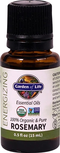 Óleo Essencial Orgânico de Alecrim Garden of Life 15ml - Revitalização e Bem-Estar Natural