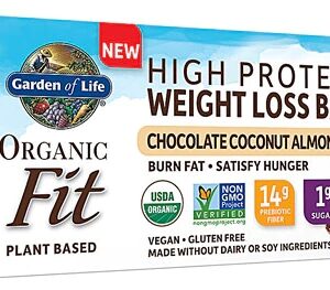 Garden of Life Organic Fit High Protein Weight Loss Bar Chocolate Coconut Almond -- 12 Bars