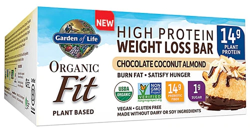 Garden of Life Organic Fit Barra Proteica Chocolate Coco Amêndoa 12 Barras (aprox. 600g)