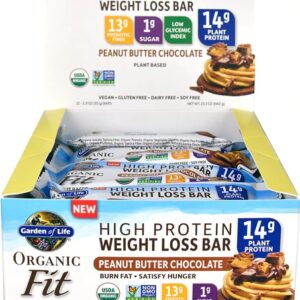 Garden of Life Organic Fit High Protein Weight Loss Bar Peanut Butter Chocolate -- 12 Bars