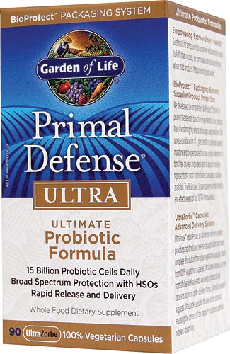 Garden of Life Primal Defense Ultra Probiótico - 15 Bilhões de Células - 90 Cápsulas Vegetarianas