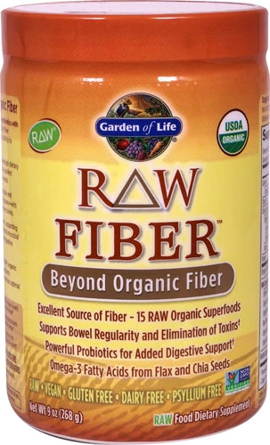 Garden of Life RAW FIBER™ Orgânico 255g - Fibra Pura e Nutrição Completa