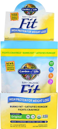 Garden of Life RAW Organic Fit Proteína para Emagrecer Original - 10 Sachês (100g)