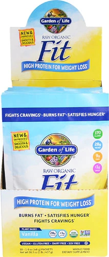 Garden of Life RAW Proteína Orgânica Fit para Perda de Peso - Baunilha - 10 Sachês (310g)