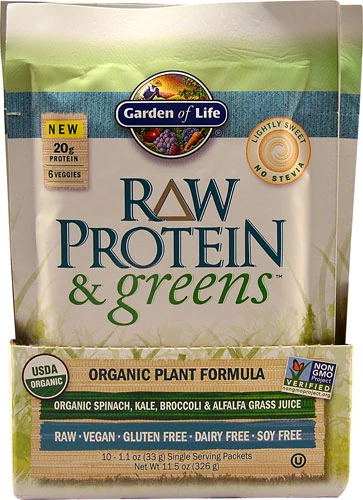 Garden of Life Raw Organic Protein & Greens 10 Sachês - Proteína Vegana e Nutrientes Essenciais