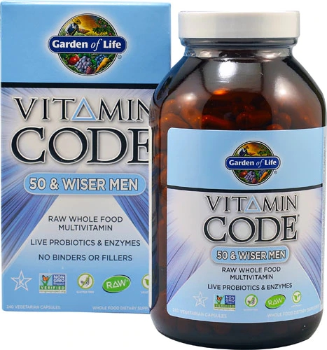 Garden of Life Vitamin Code 50 e Mais para Homens - 240 Cápsulas Vegetarianas