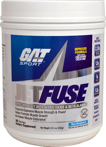 GAT JetFuse Pré-Treino Blue Raspberry - 30 Doses - Energia e Performance