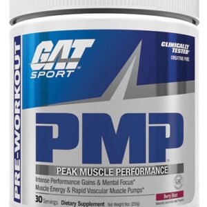 GAT PMP Peak Muscle Performance Berry Blast Pré-Treino 255g - Energia e Foco Máximo